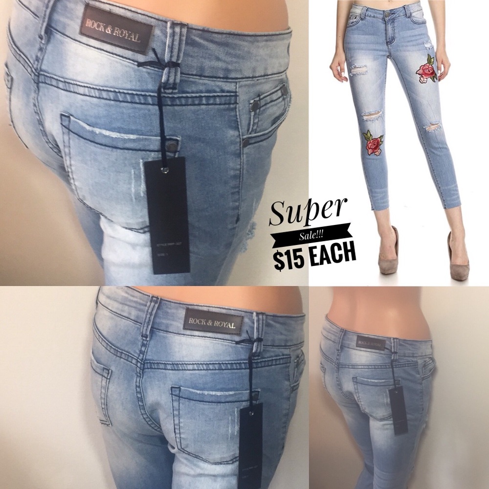 Embroidered Skinny Jeans